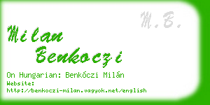 milan benkoczi business card